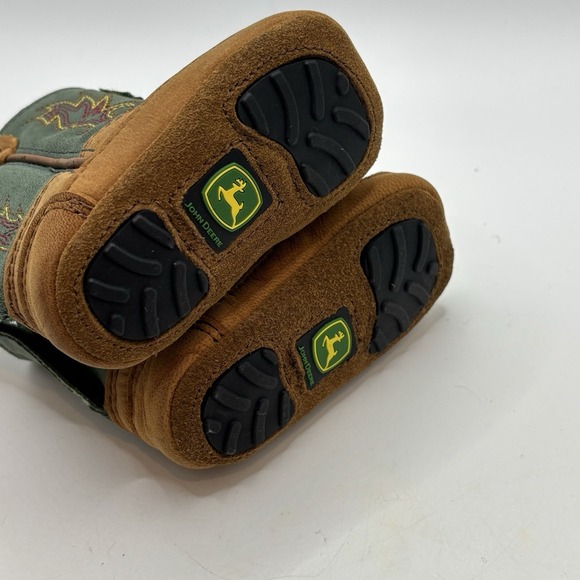 John Deere Boots Cowboy Johnny Poppers Infant Boots Leather Size 0M - Picture 6 of 7